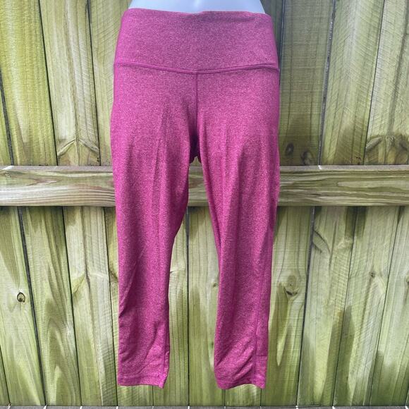 90 degrees by Reflex Marled maroon Capri leggings - Picture 1 of 3